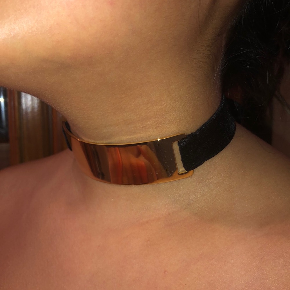 New Trina Turk Choker Gold BLACK Velvet strings - Picture 4 of 12